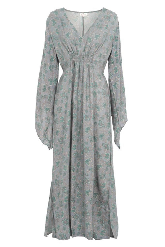 Robe longue bleue claire bohème