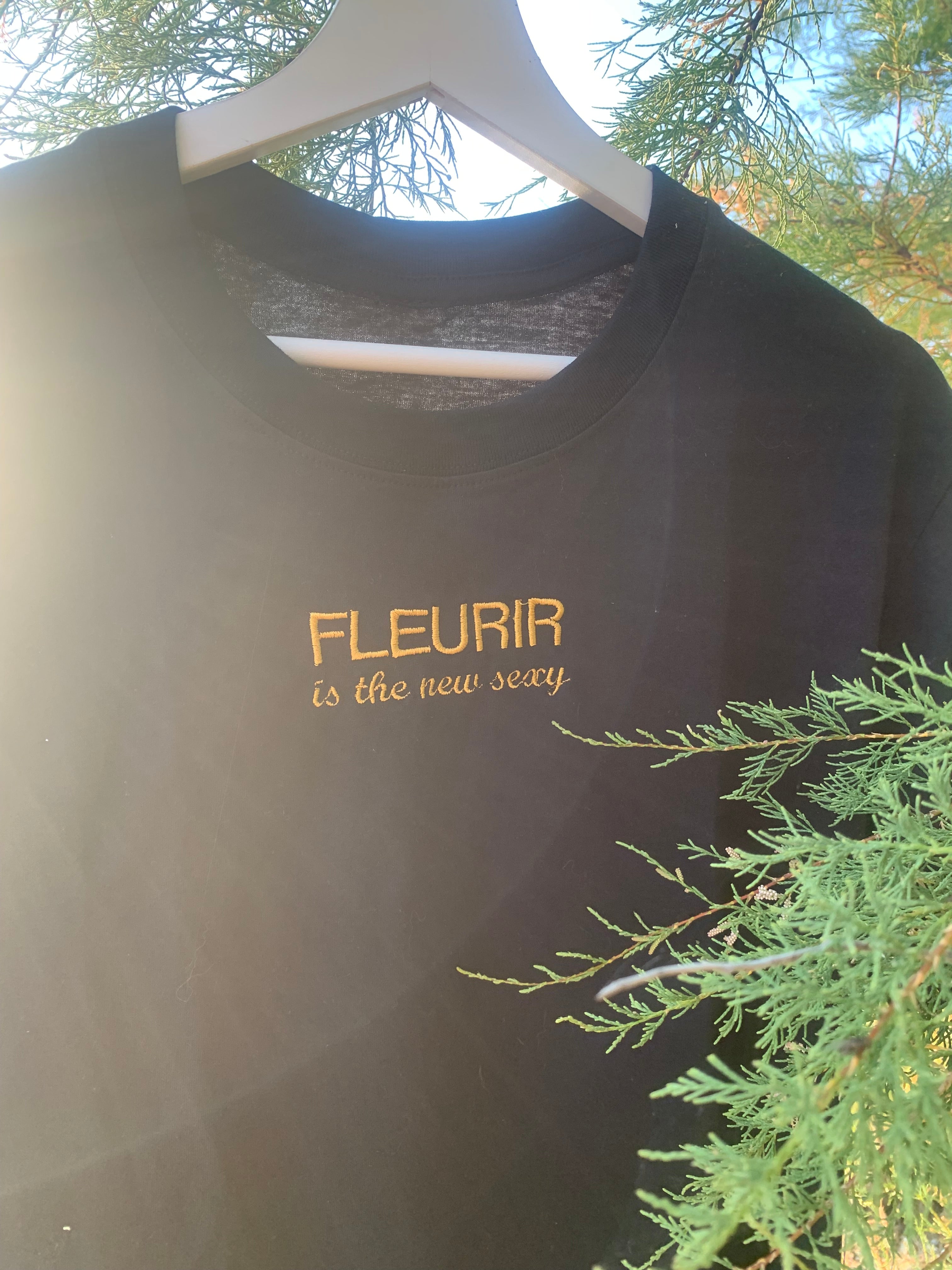 T-shirt noir -Fleurir is the new sexy-