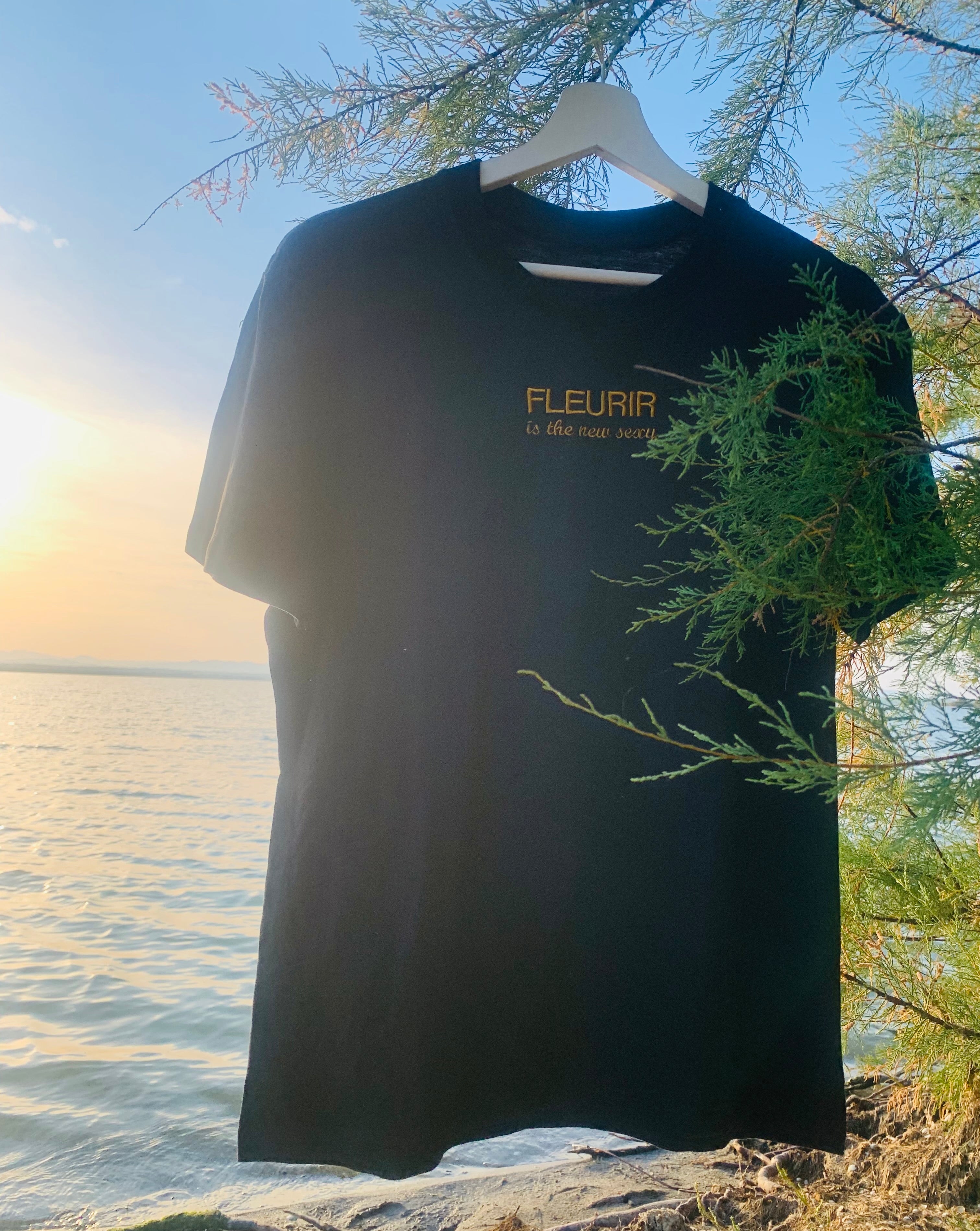 T-shirt noir -Fleurir is the new sexy-