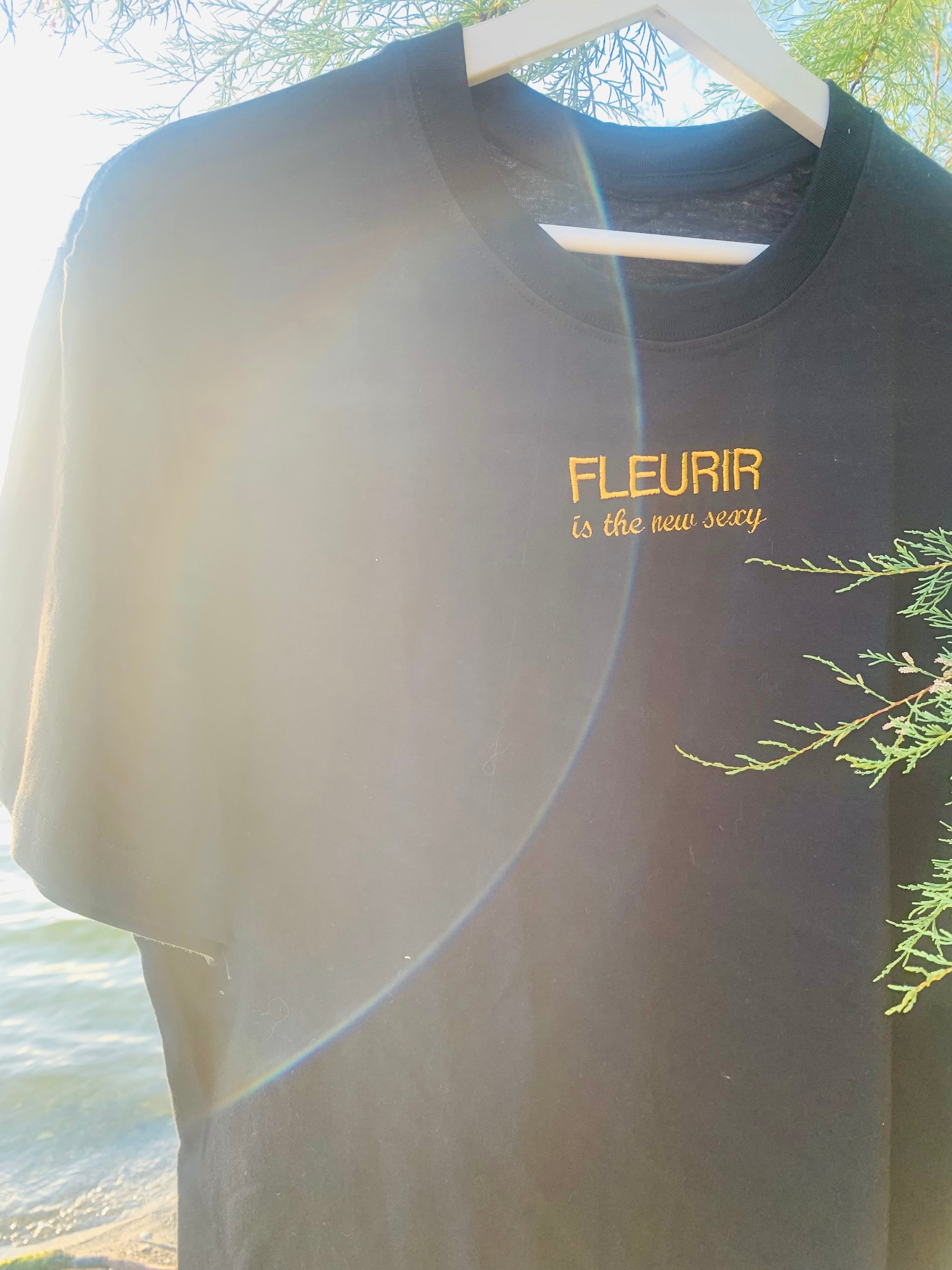 T-shirt noir -Fleurir is the new sexy-
