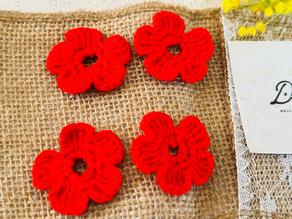 Couvre boutonnière fleurs crochet