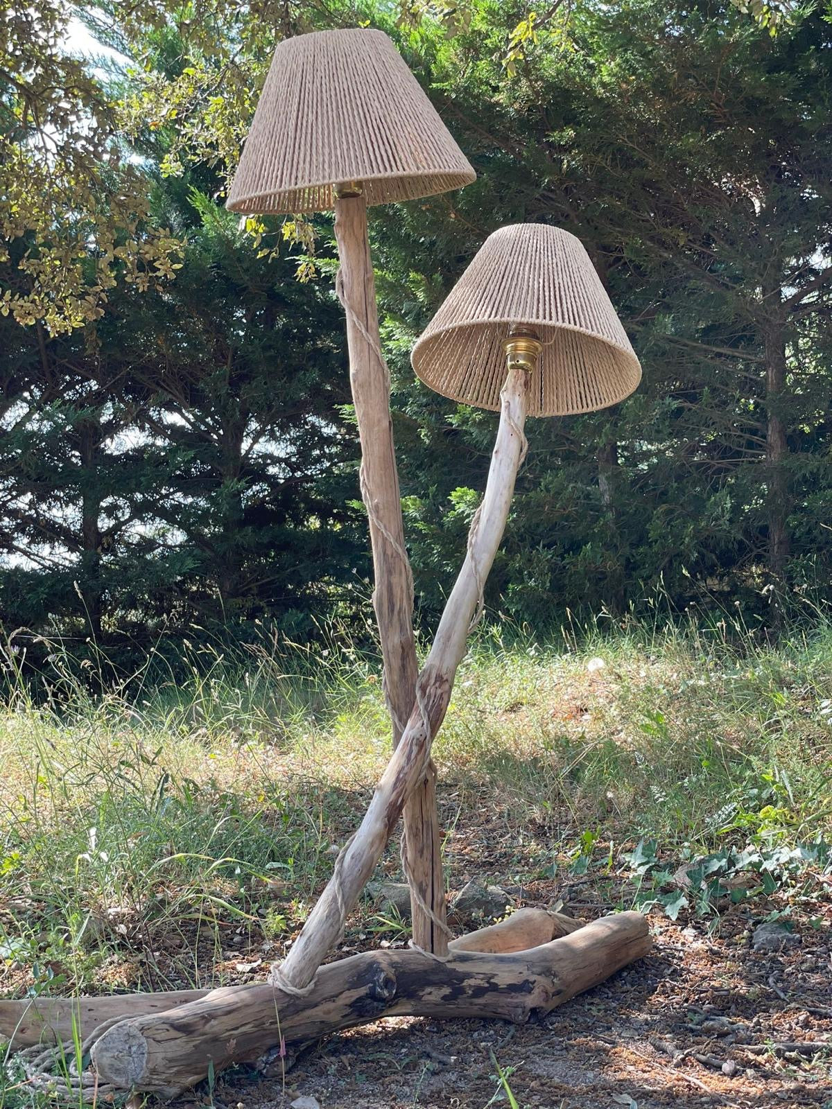 Lampe Bois Flotté "Mushroom"