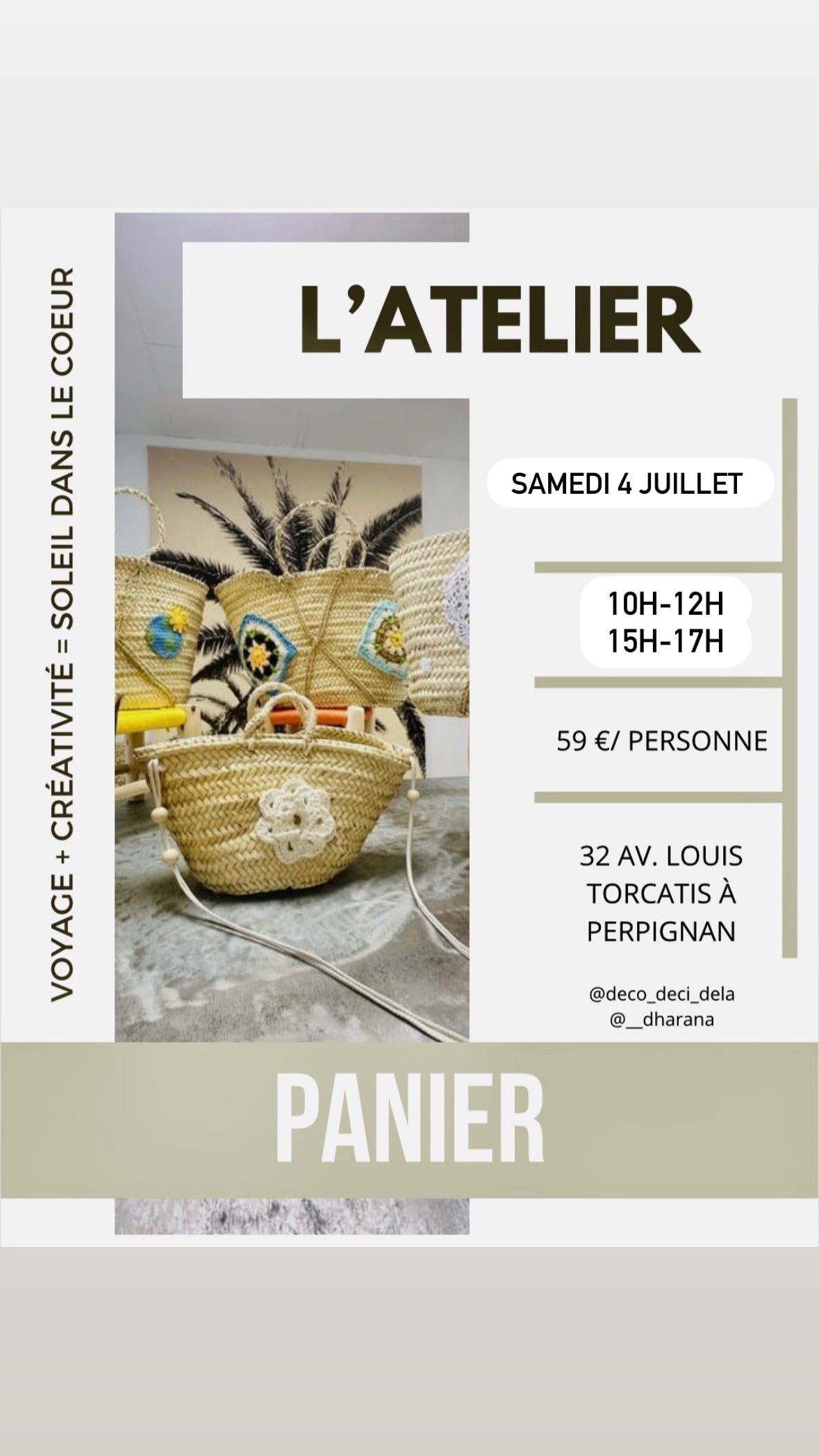 10h-12h - Atelier Panier - Samedi 4 juillet