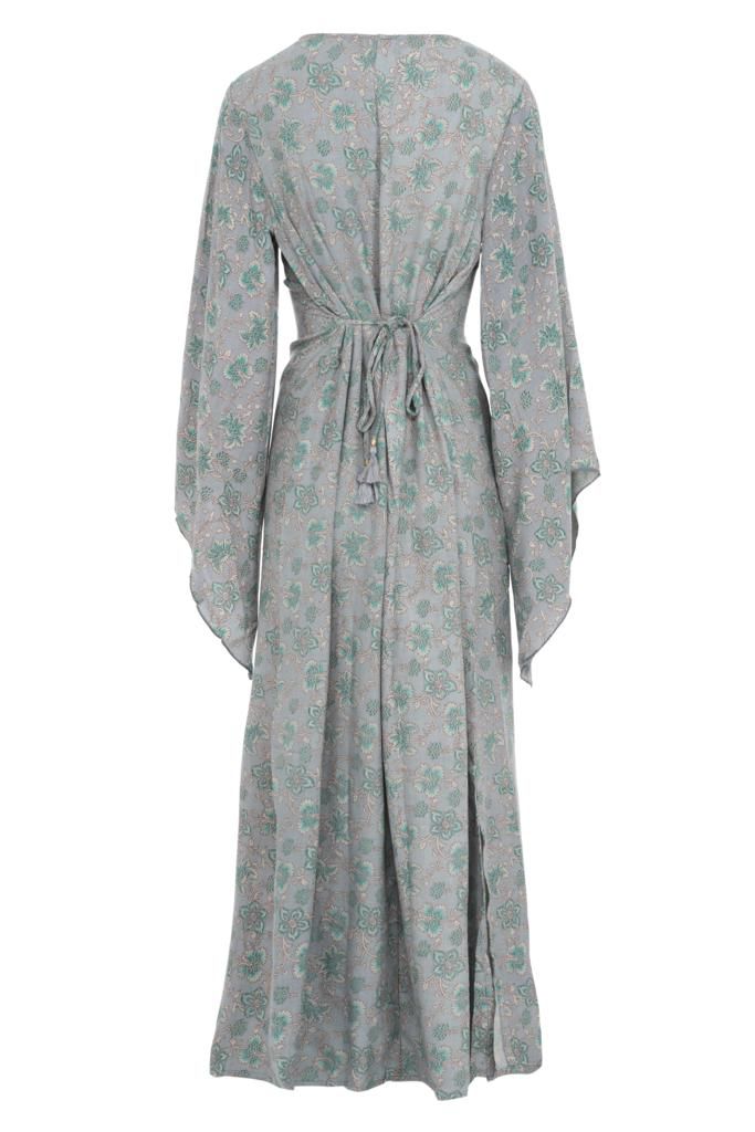 Robe longue bleue claire bohème