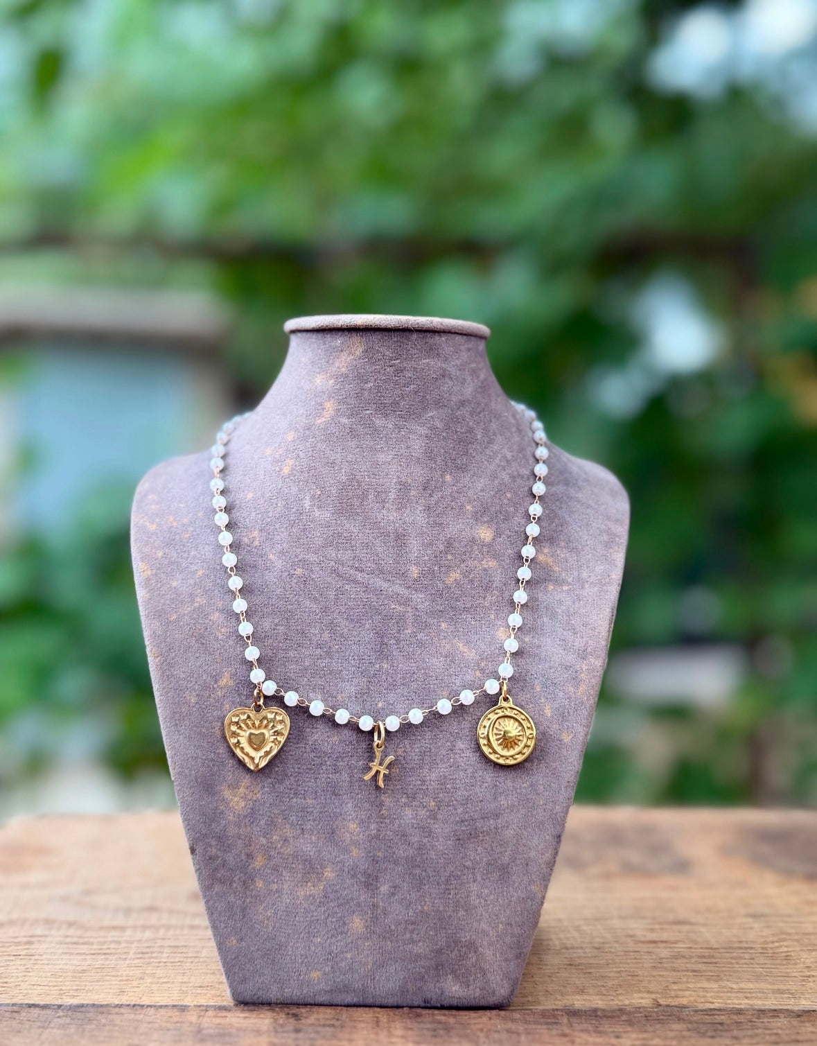 Collier perles blanches « poisson ♓️ »