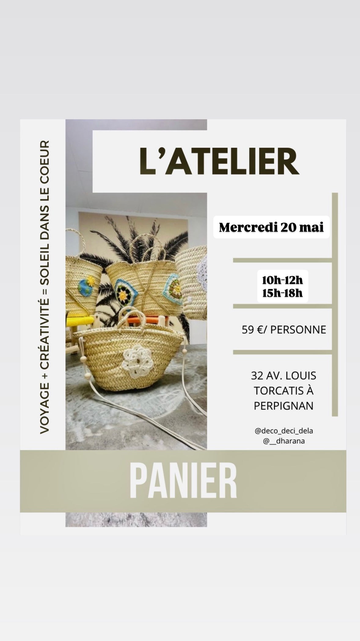 10h-12h- Atelier Panier - Mercredi 20 mai