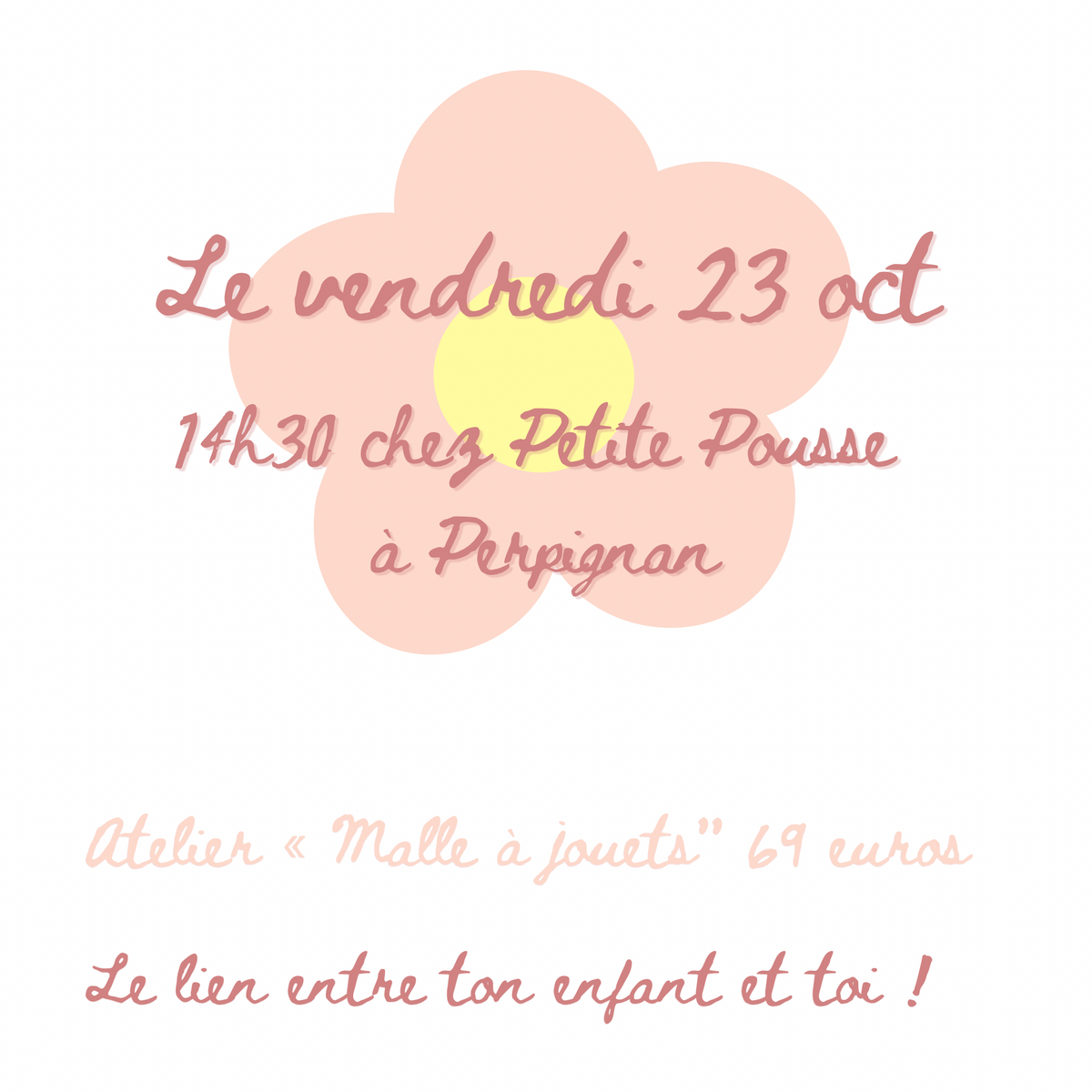 « atelier malle à jouets »Vendredi 23 octobre 14h30 chez Petite Pousse