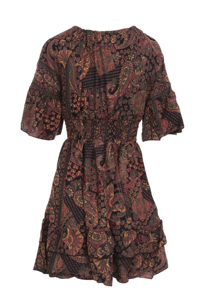 Robe courte cintrée à la taille bohème 2