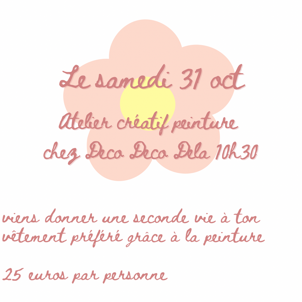 « atelier peinture sur vêtement » Samedi 31 octobre chez Déco Deci Dela à Perpignan à 10h30
