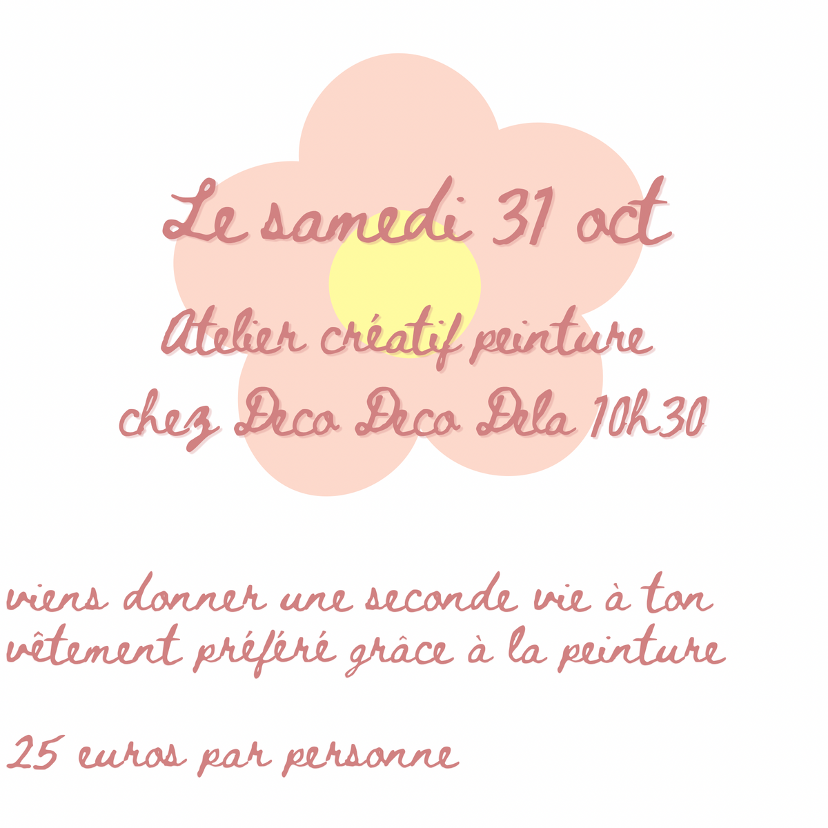 « atelier peinture sur vêtement » Samedi 31 octobre chez Déco Deci Dela à Perpignan à 10h30