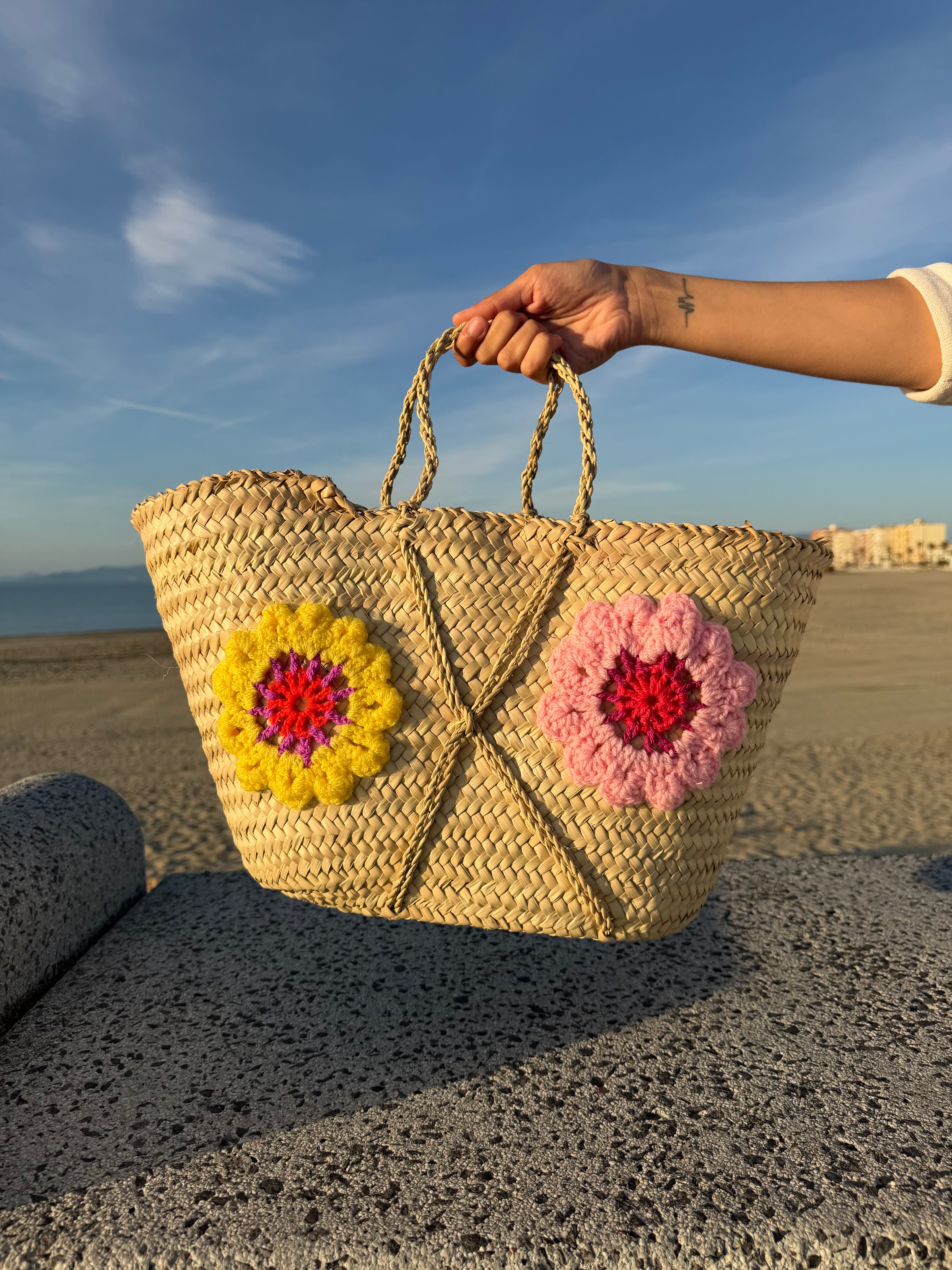 Panier double face flower