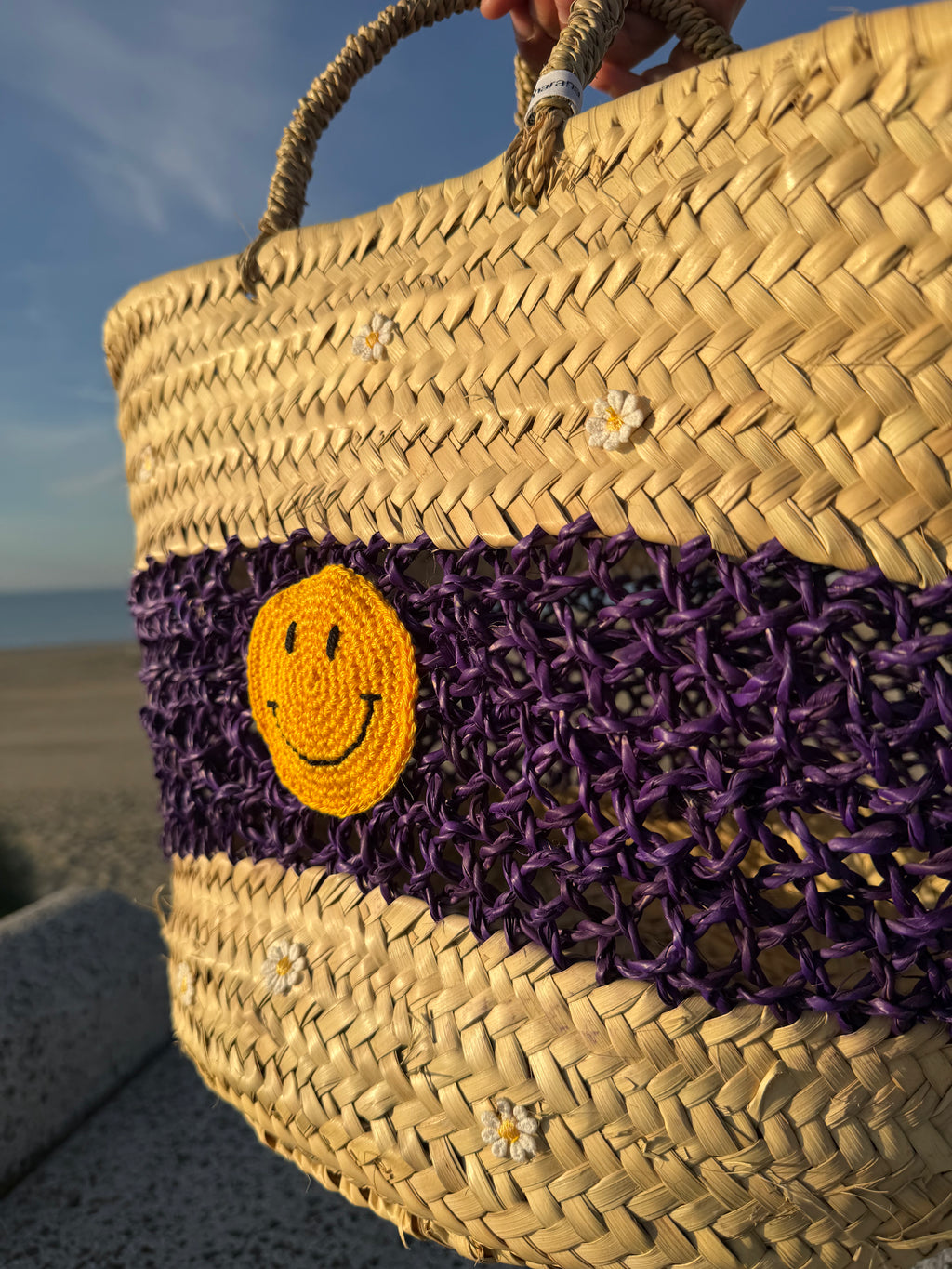 Panier smiley et marguerite