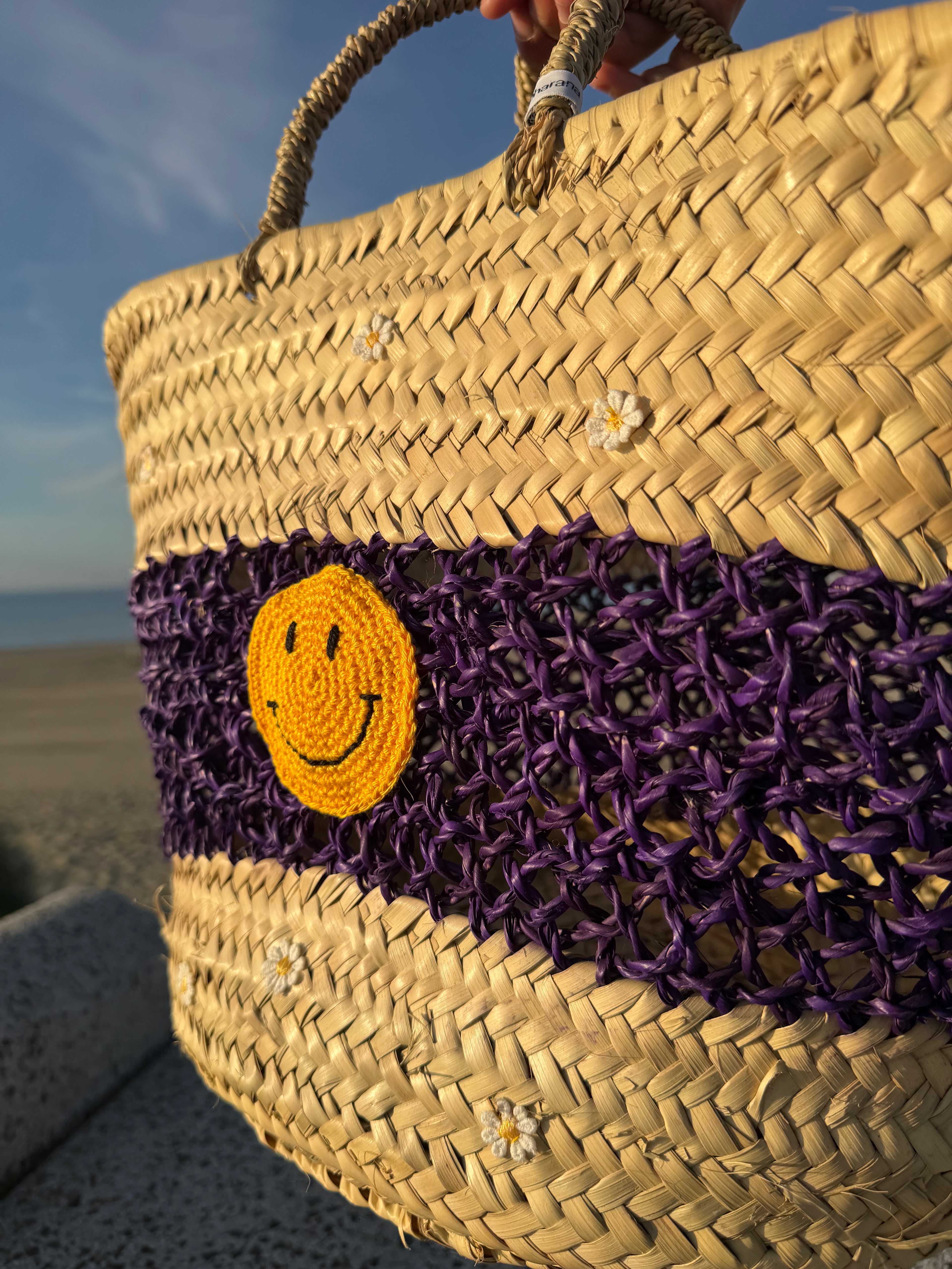 Panier smiley et marguerite