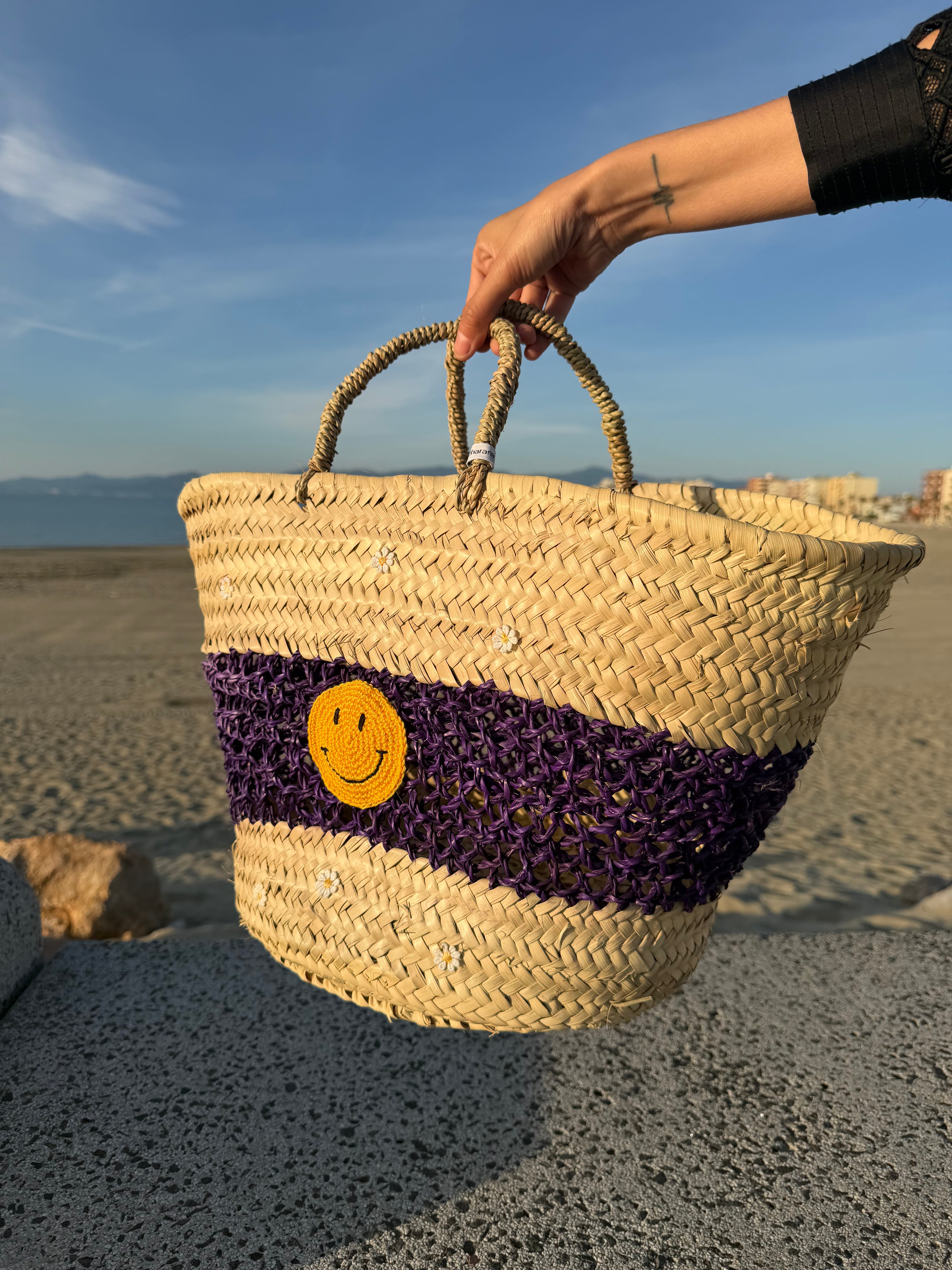 Panier smiley et marguerite