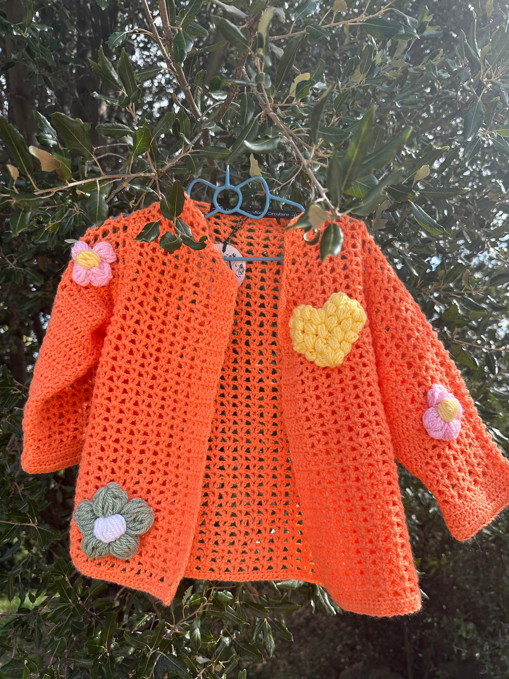 Veste Orange Fleur & Coeur