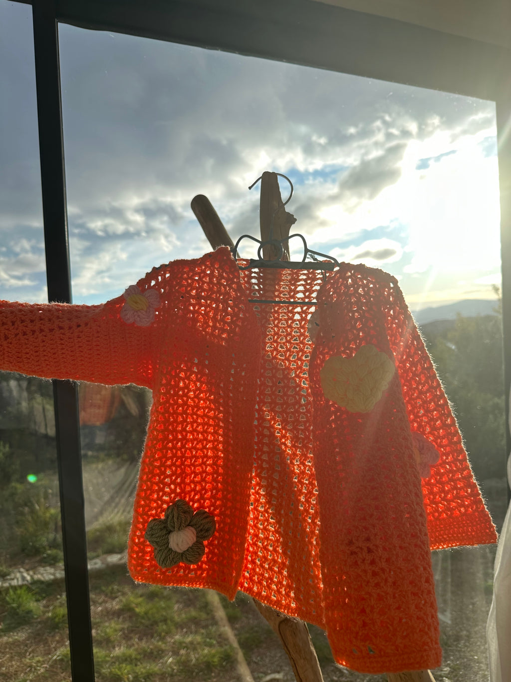 Veste Orange Fleur & Coeur