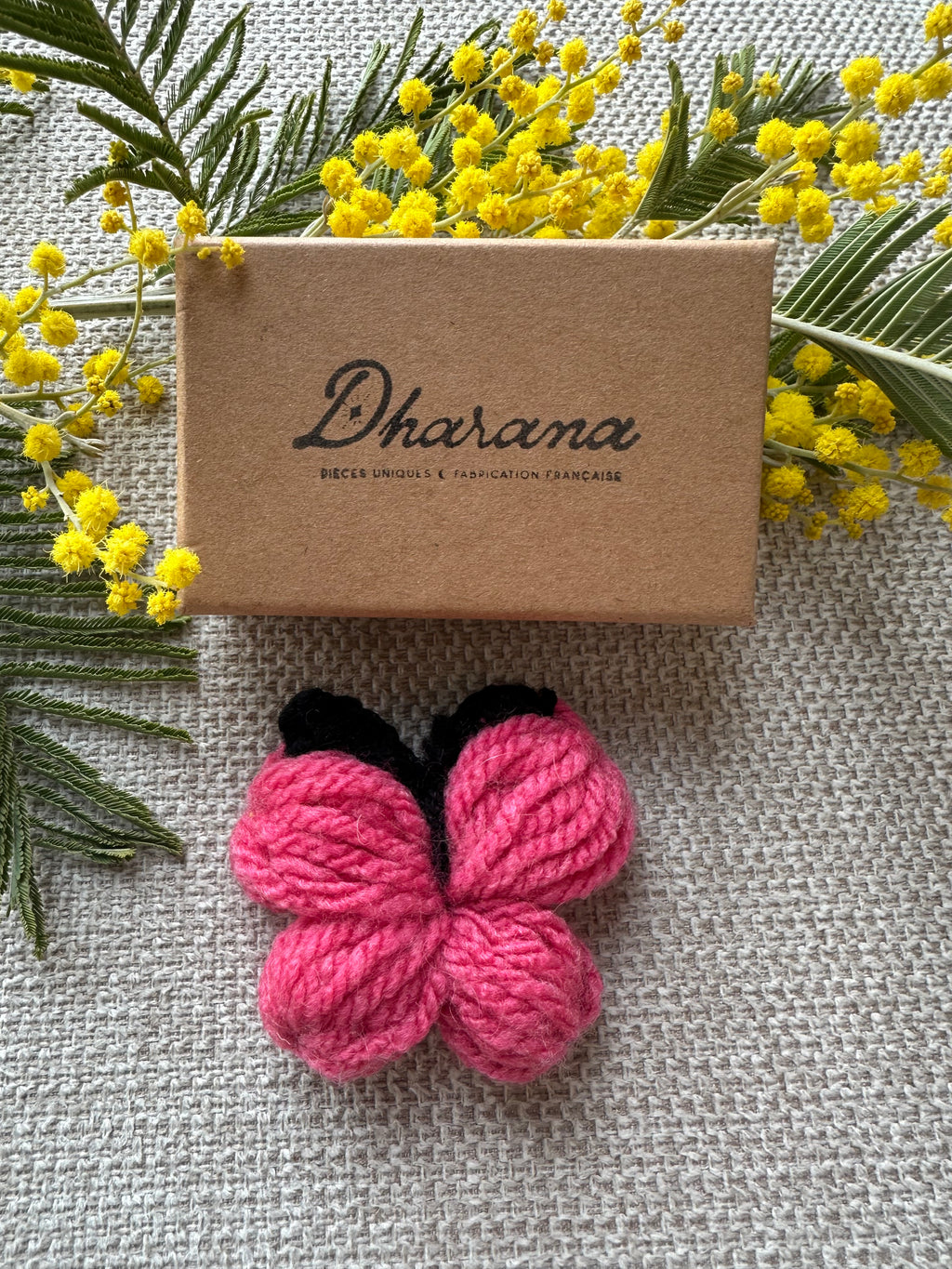 Broche Papillon Rose