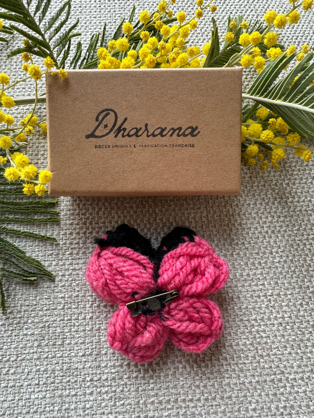Broche Papillon Rose