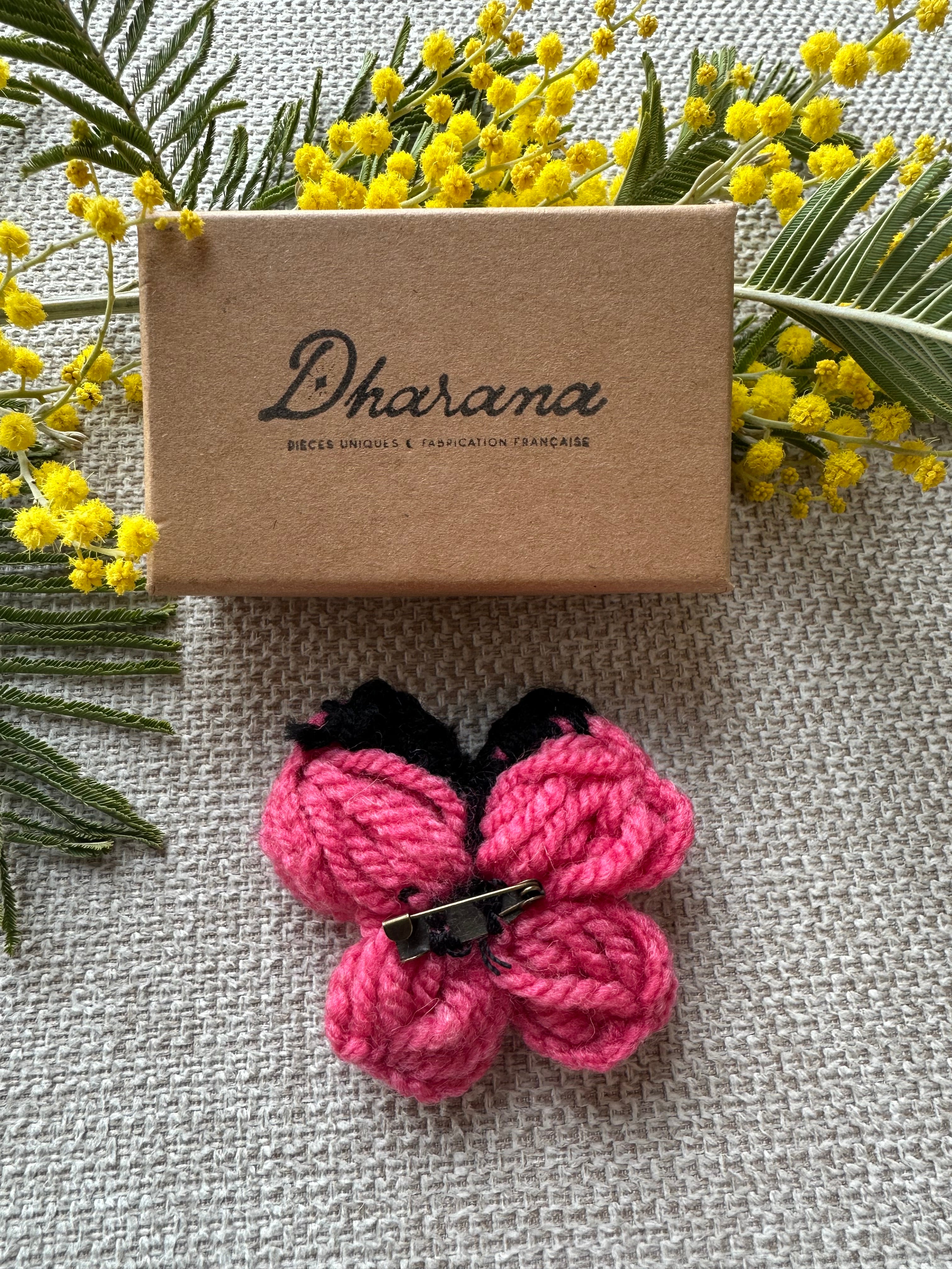 Broche Papillon Rose