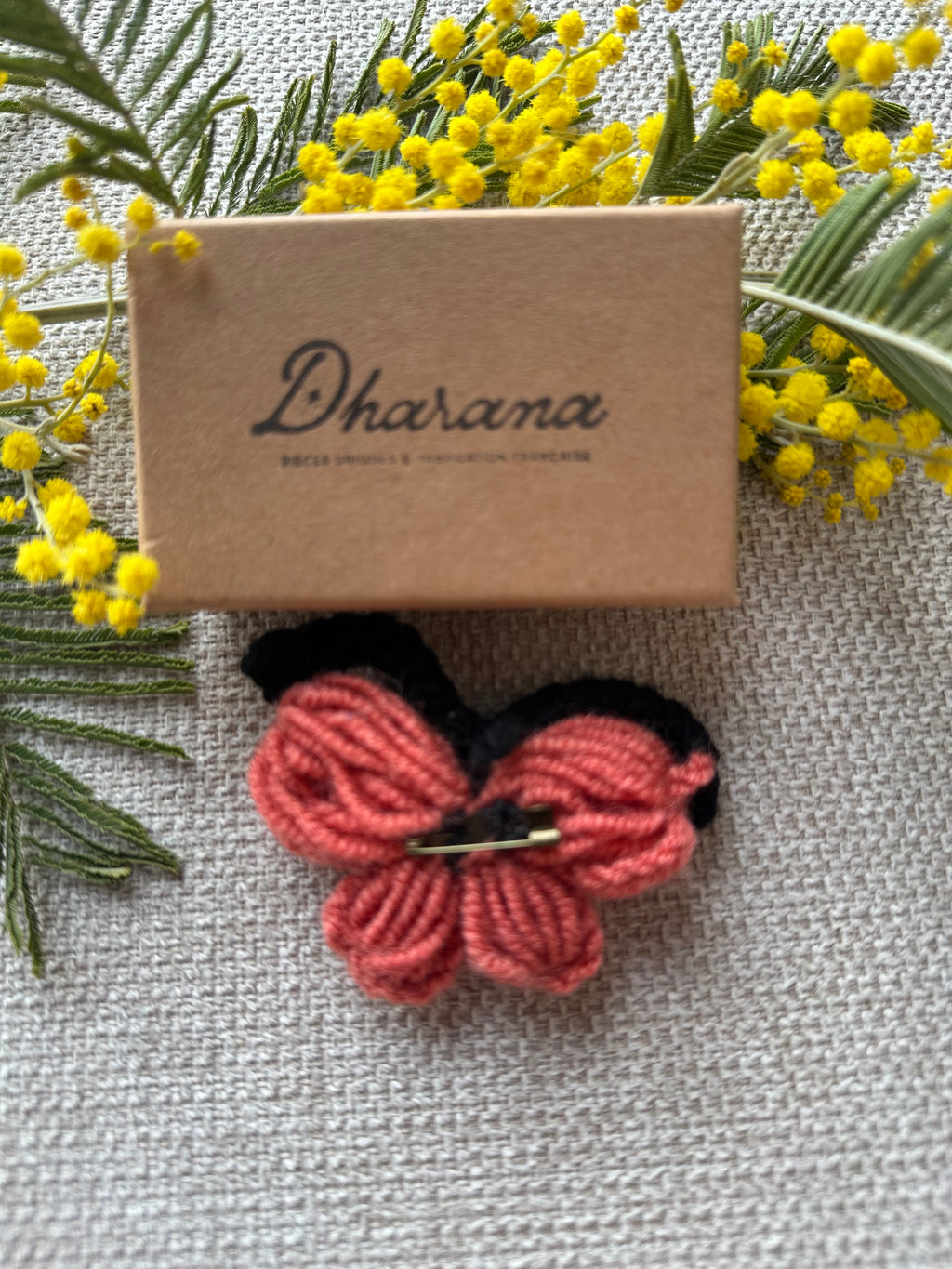 Broche Papillon Rose 2