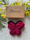 Broche Papillon Bordeau