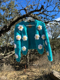 Veste Turquoise Fleur