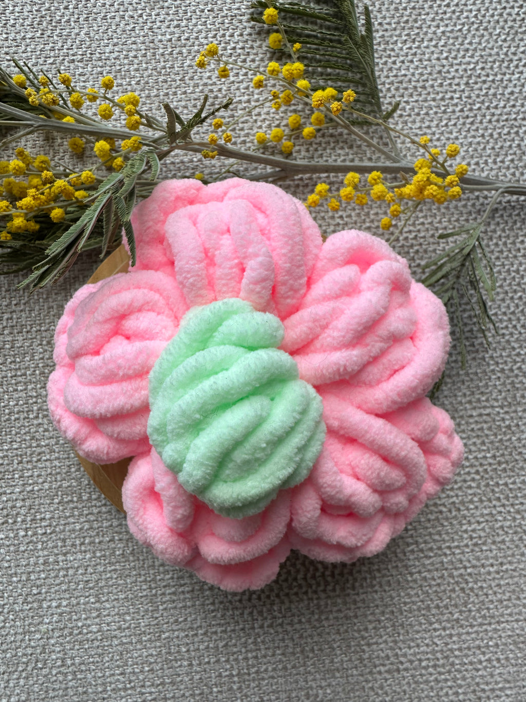 Broche Rose & Vert