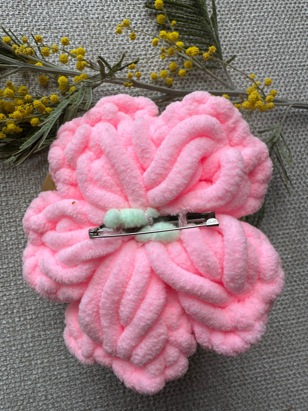 Broche Rose & Vert