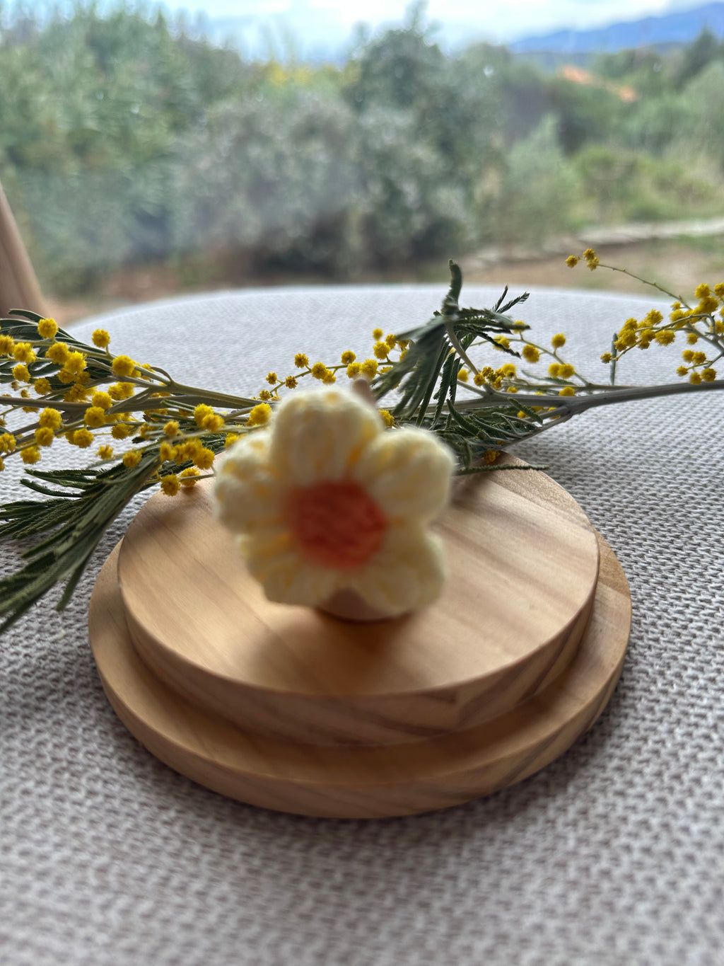 Bague Fleur Jaune & Orange