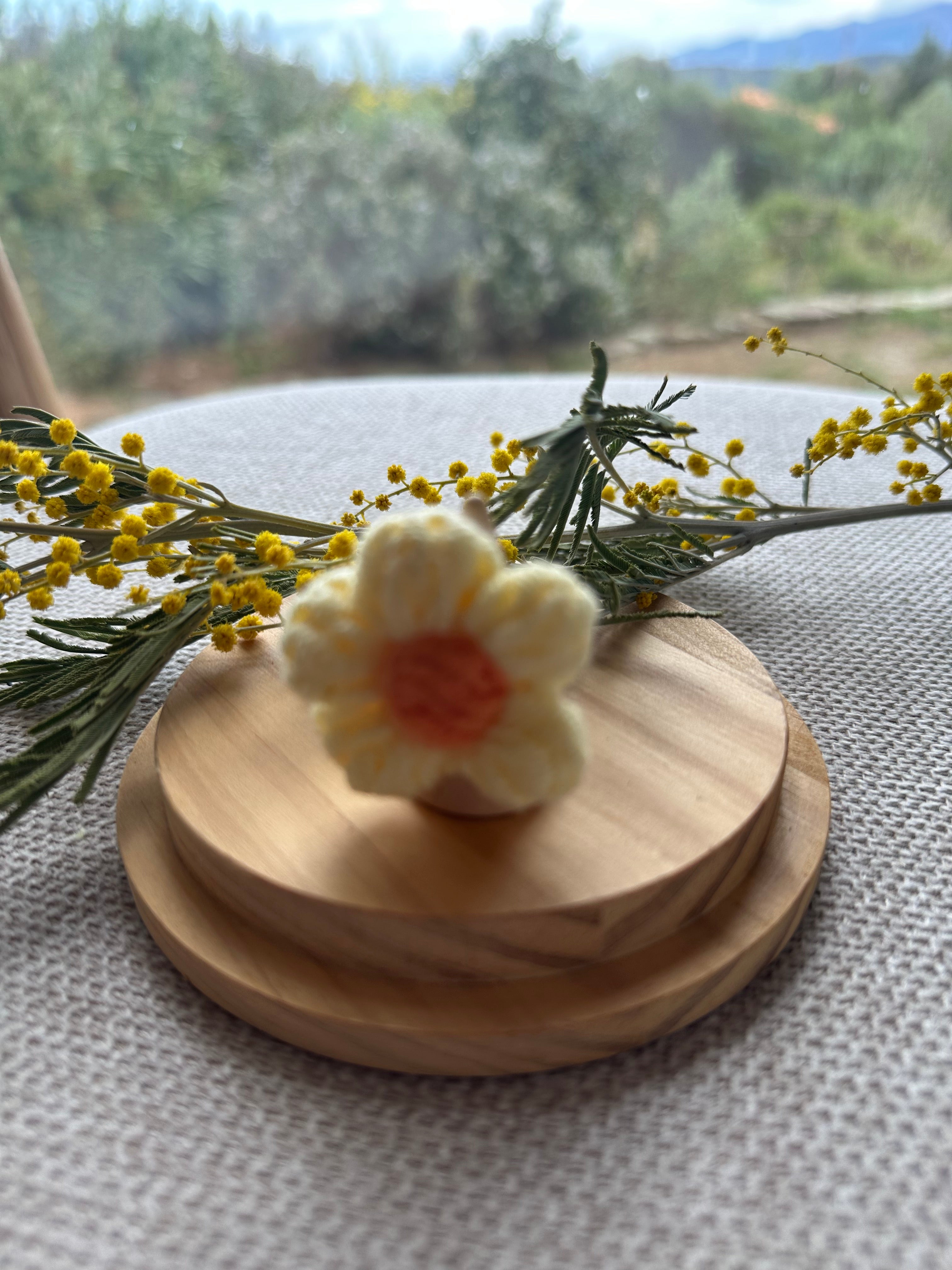 Bague Fleur Jaune & Orange