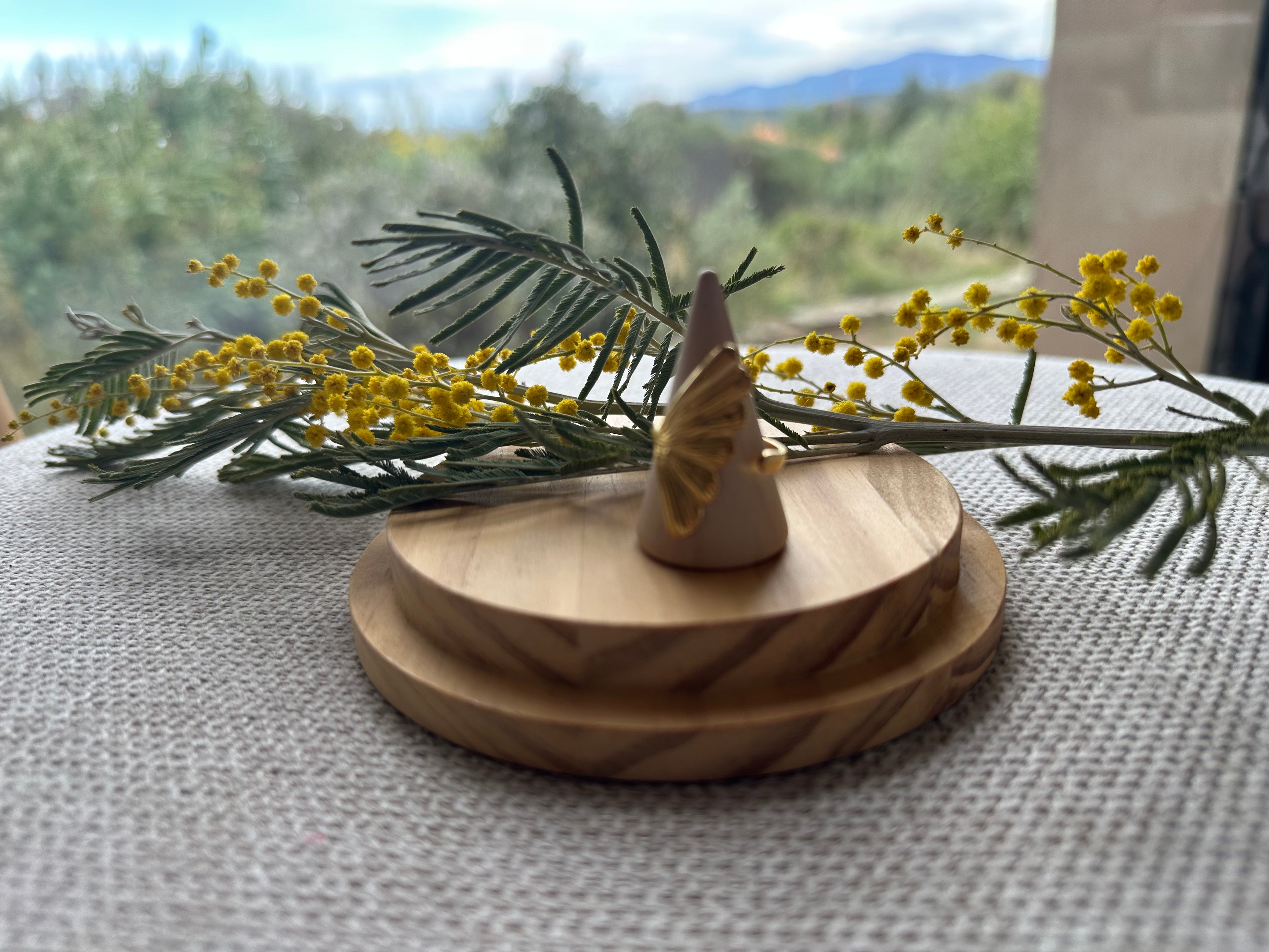 Bague Dorée Ginkgo Ouverte