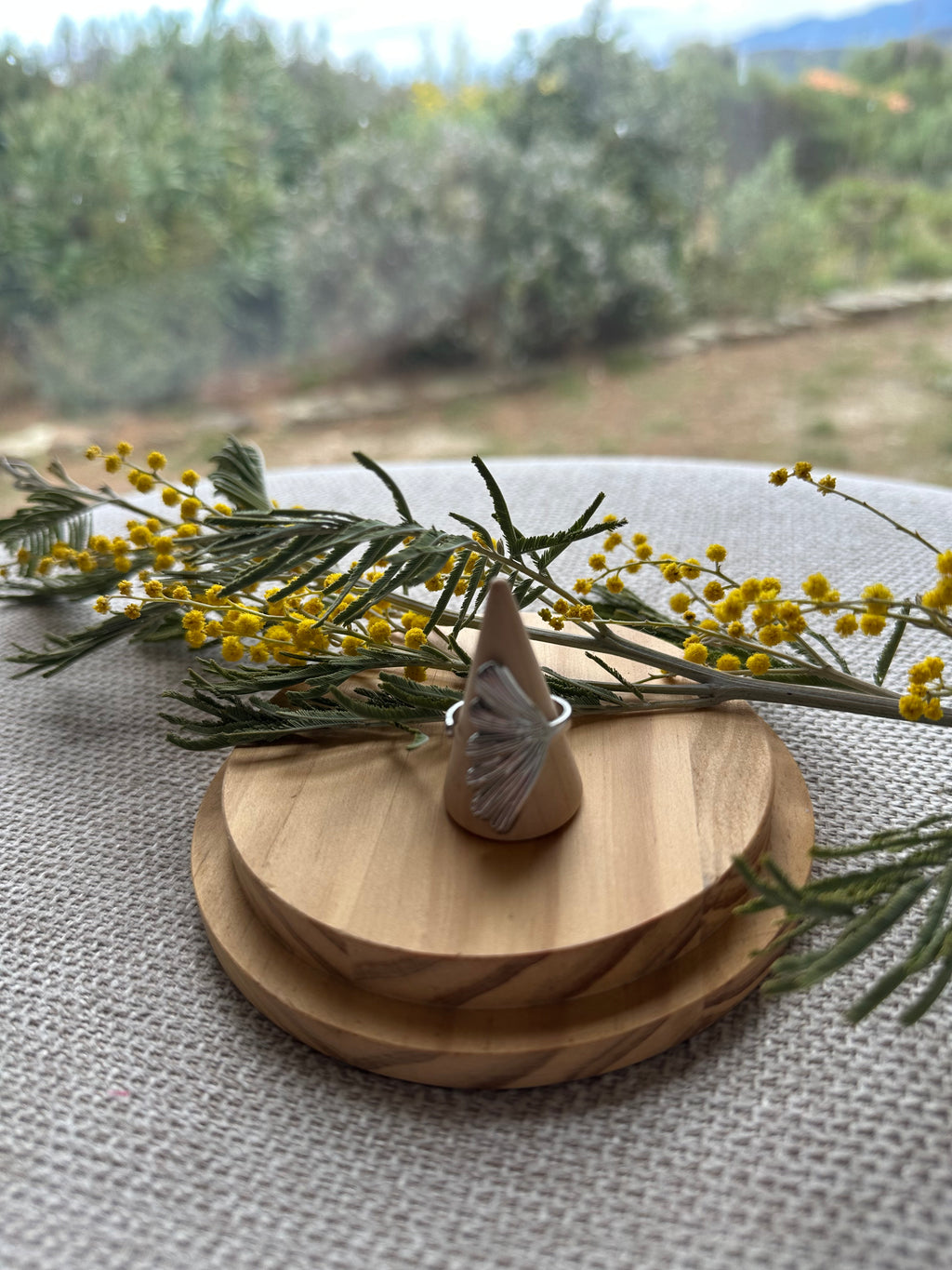Bague Argentée Ginkgo Ouverte