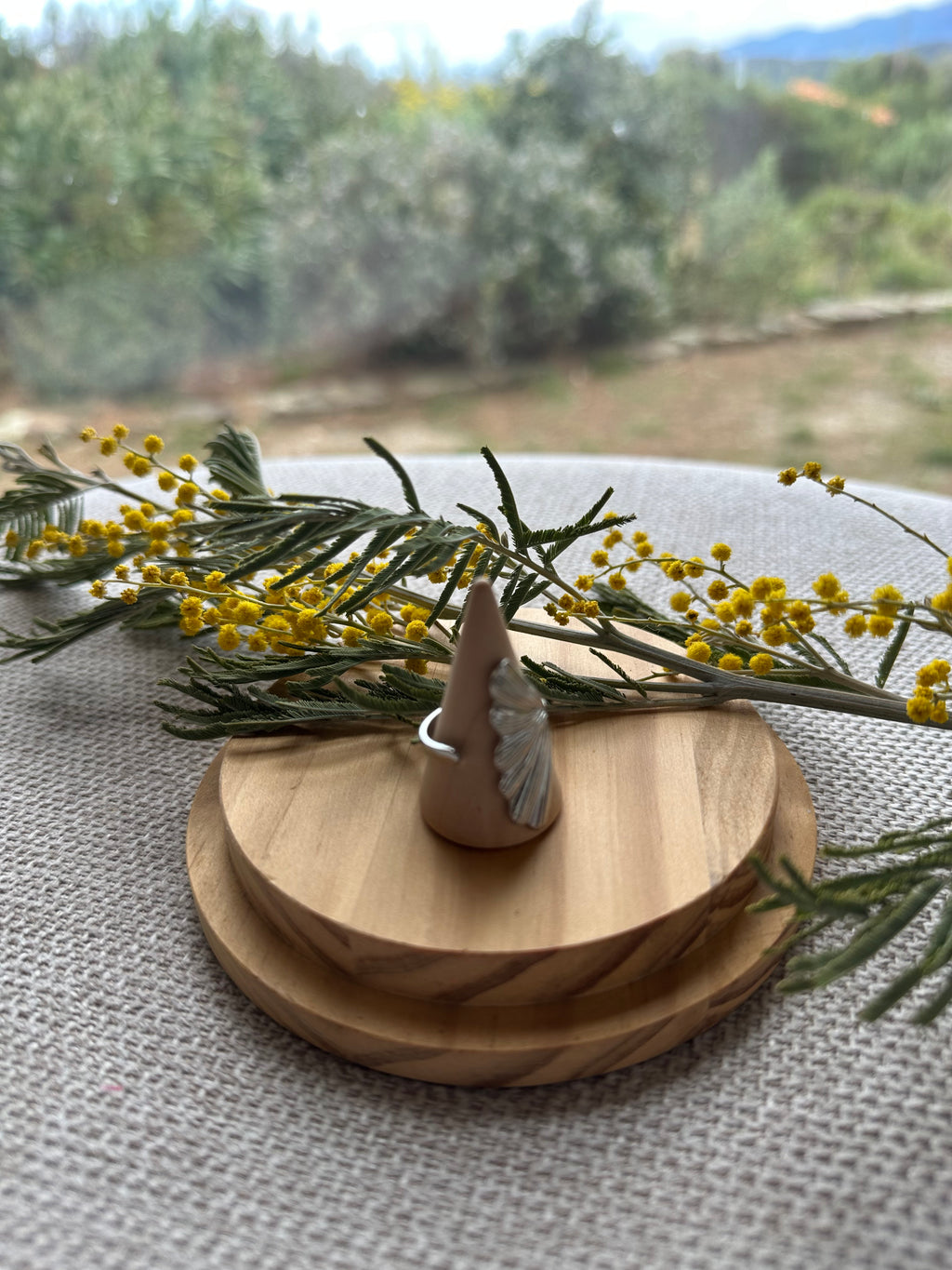 Bague Argentée Ginkgo Ouverte