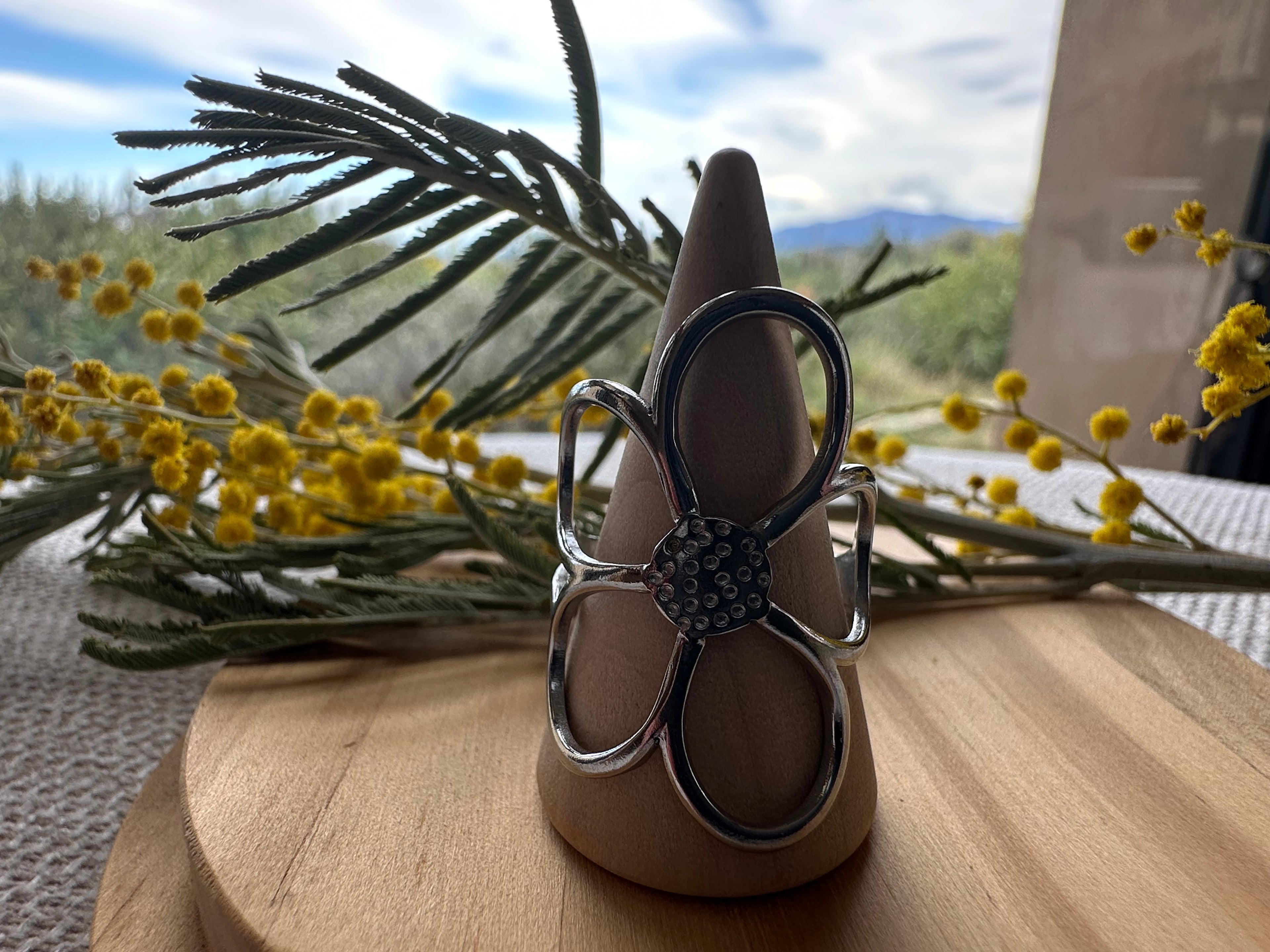 Bague Argentée Fleur