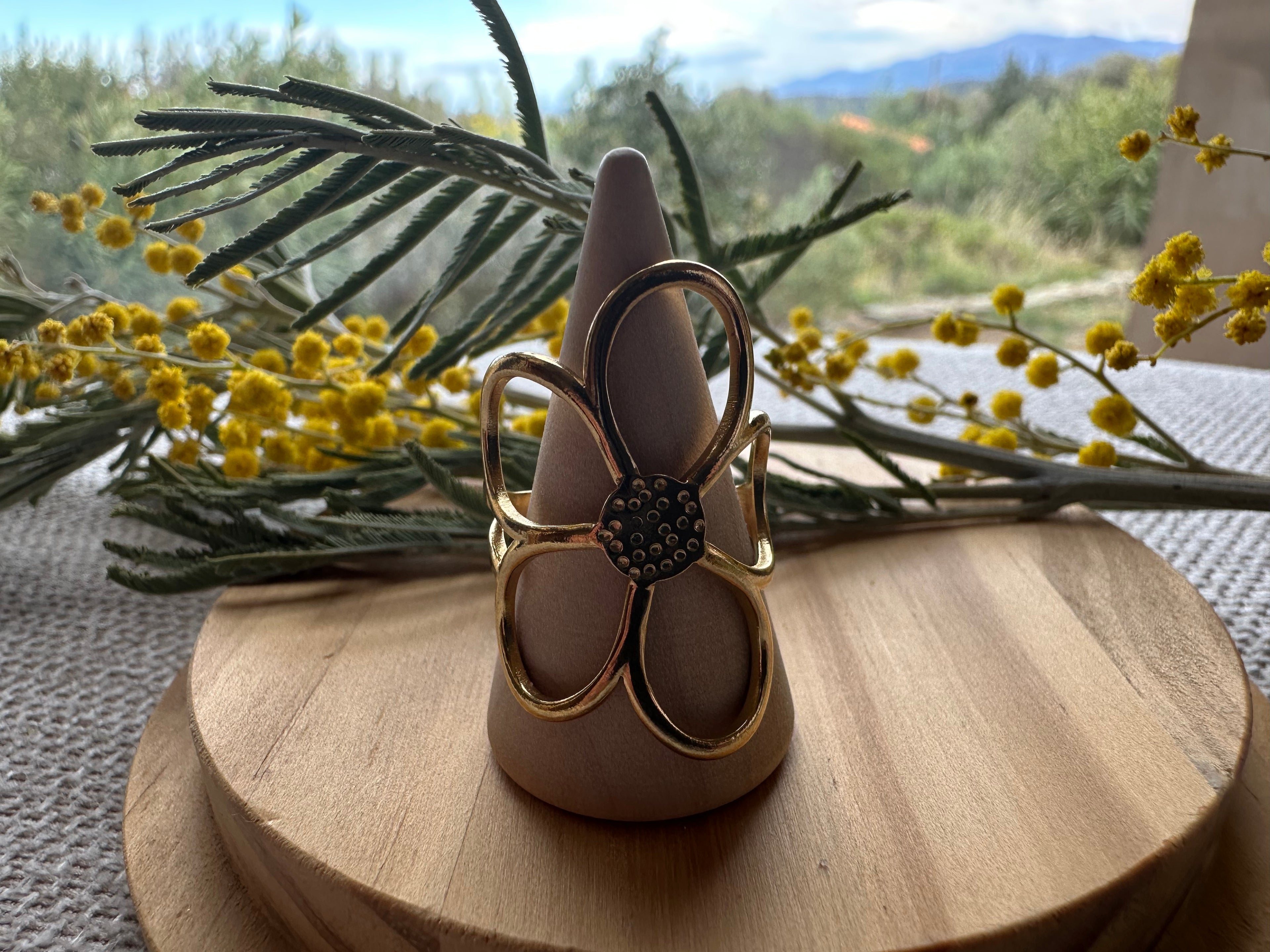 Bague Dorée Fleur