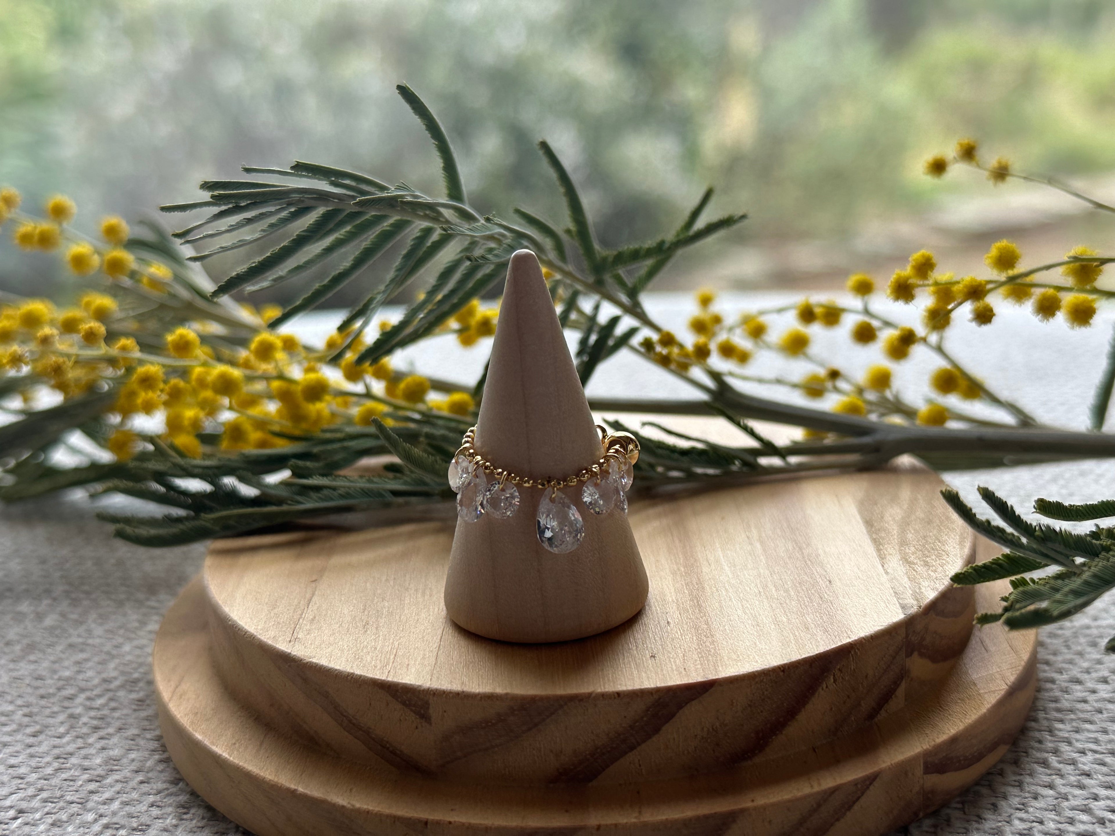 Bague Dorée Gouttes d'eau