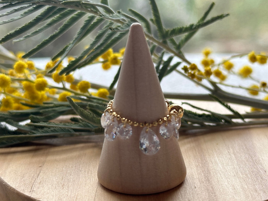 Bague Dorée Gouttes d'eau