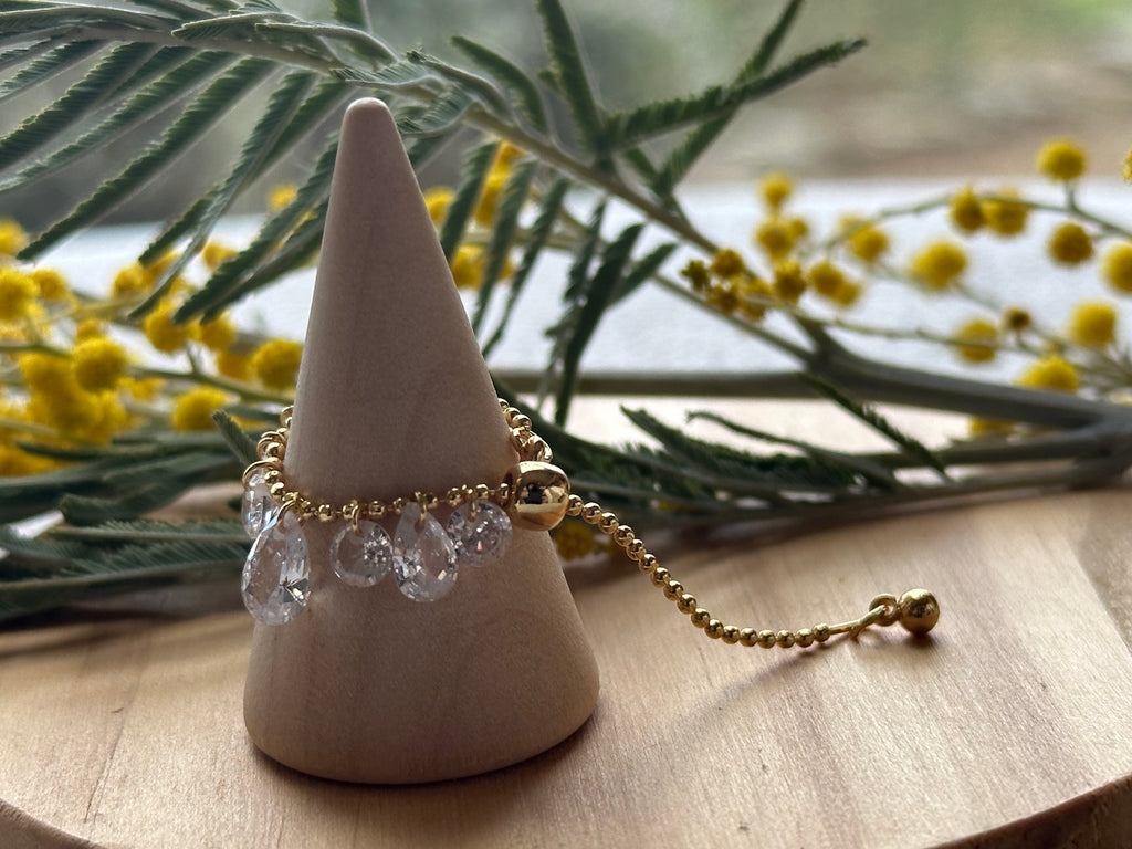 Bague Dorée Gouttes d'eau