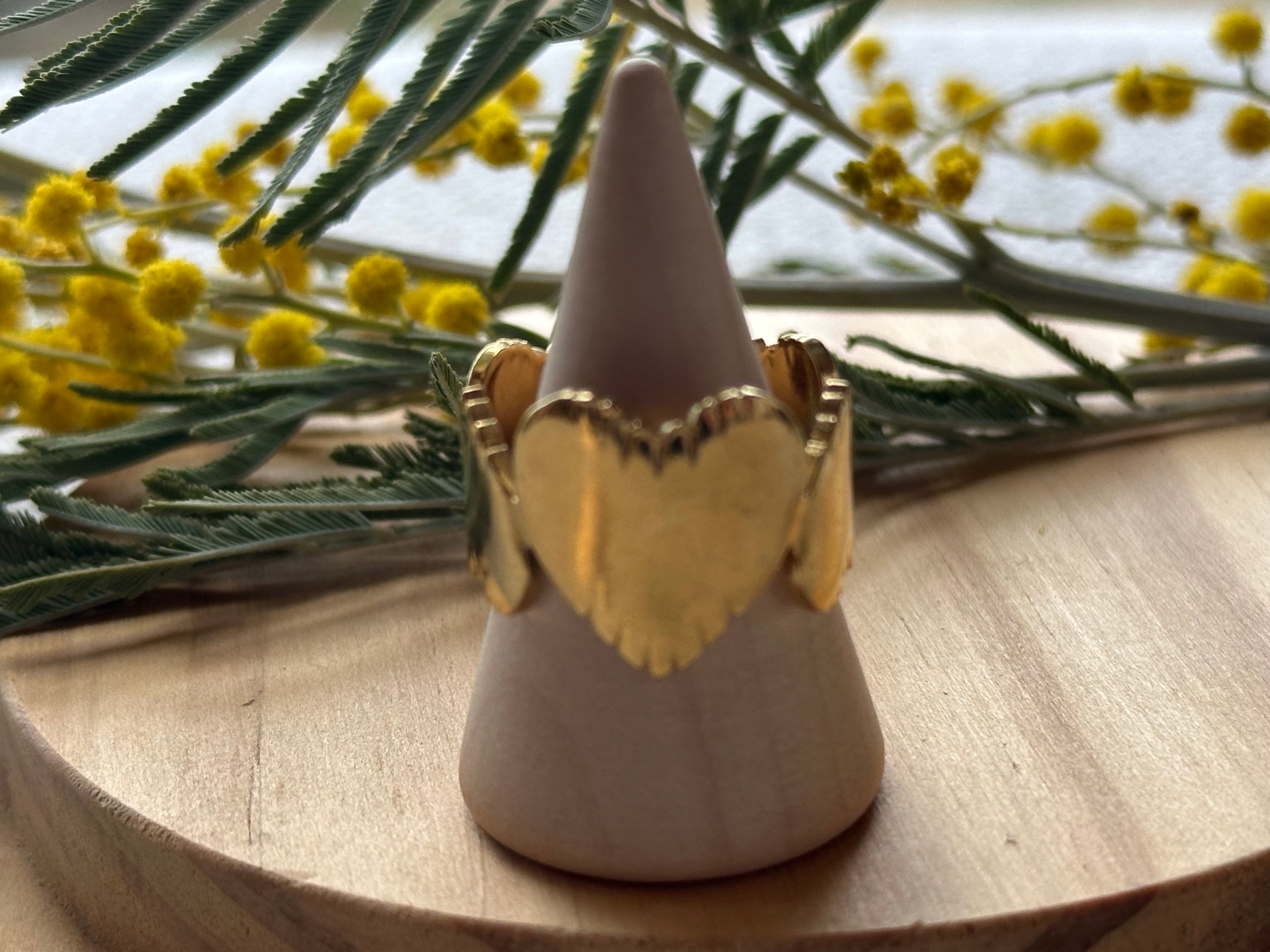 Bague dorée 4 Coeurs