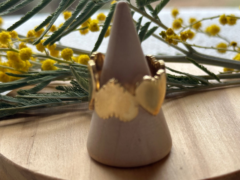 Bague dorée 4 Coeurs