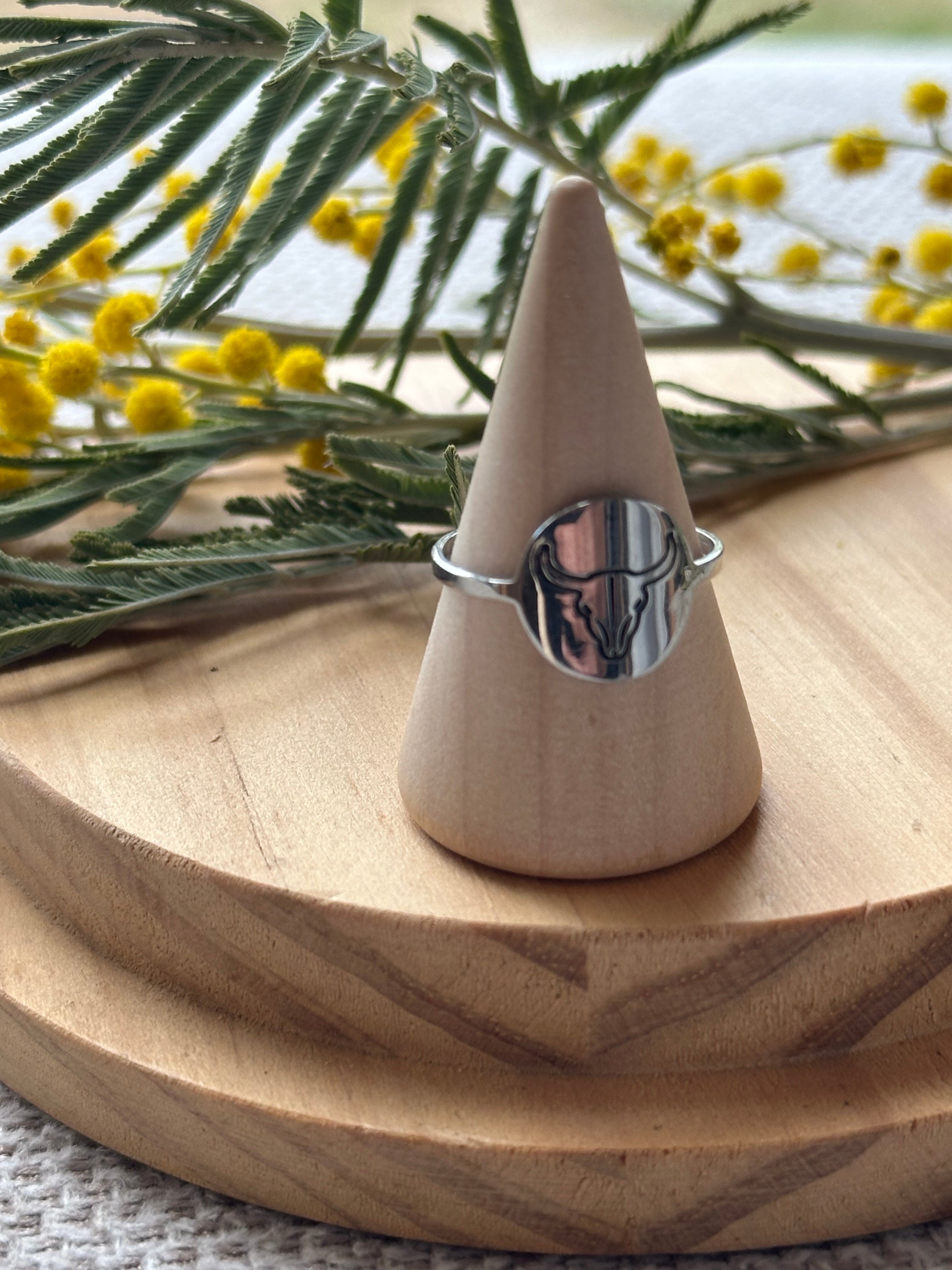 Bague Argentée Taureau