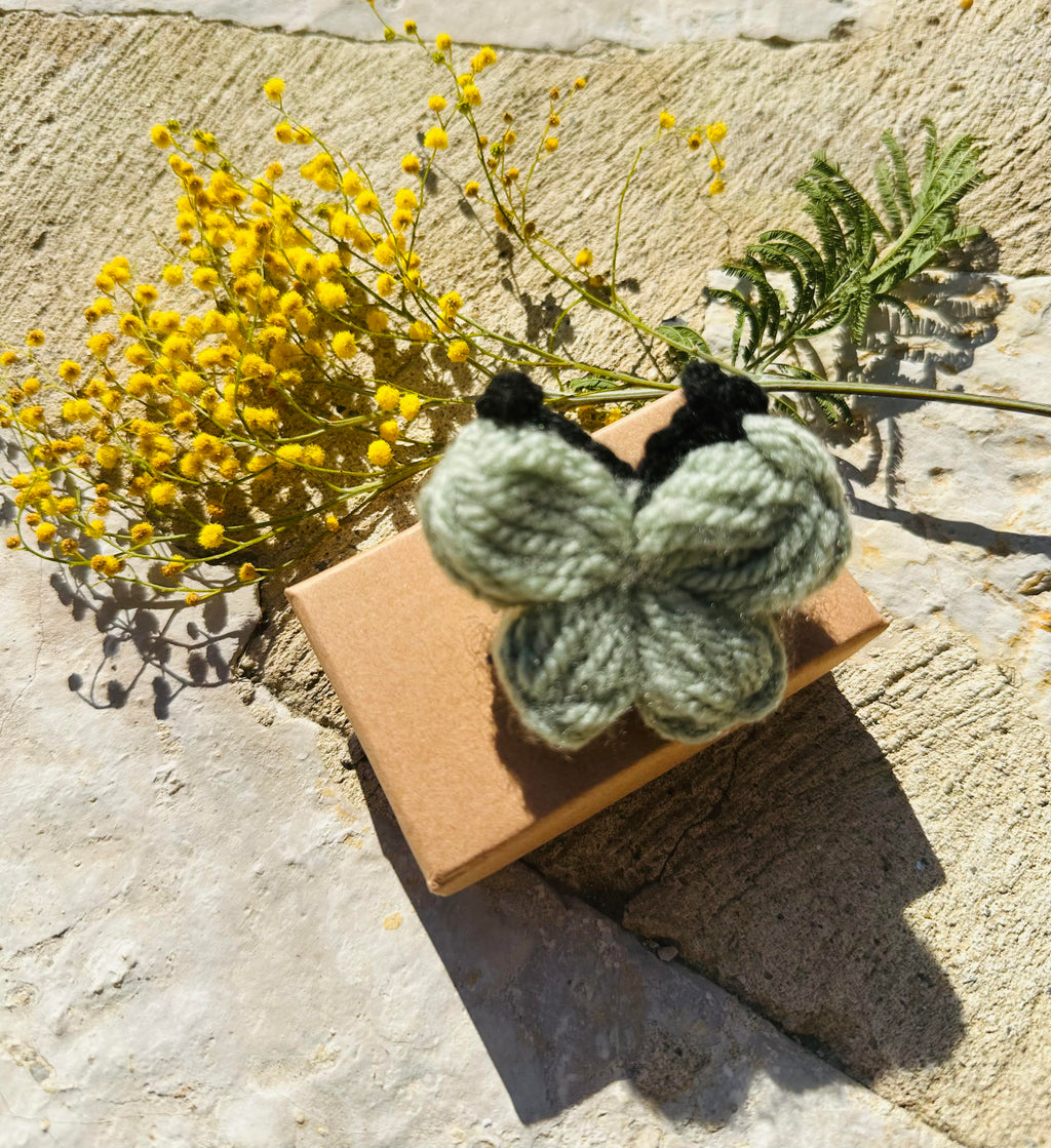Broche Papillon Vert D'eau